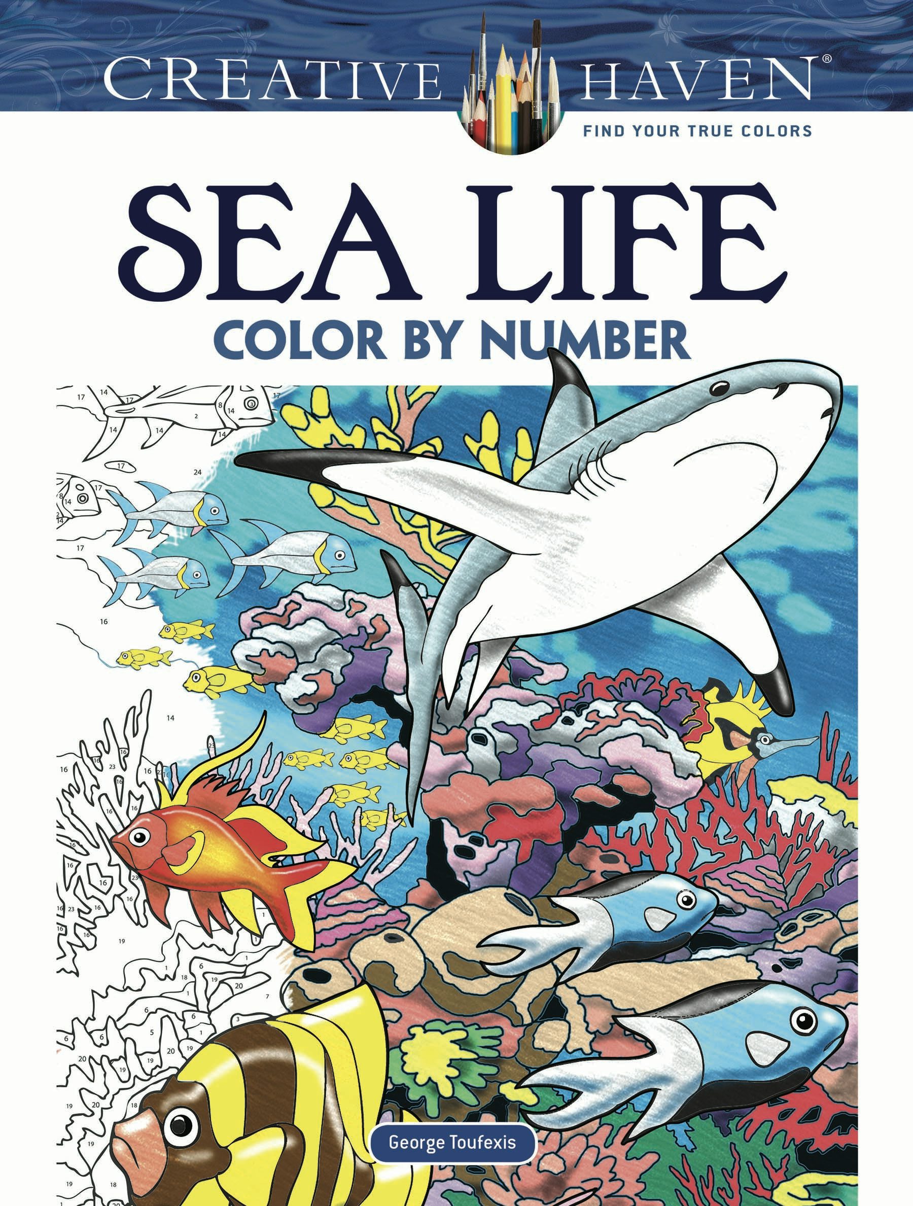 DVR Creative Haven® Color-By-Number: Sea Life