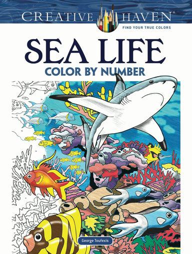 DVR Creative Haven® Color-By-Number: Sea Life