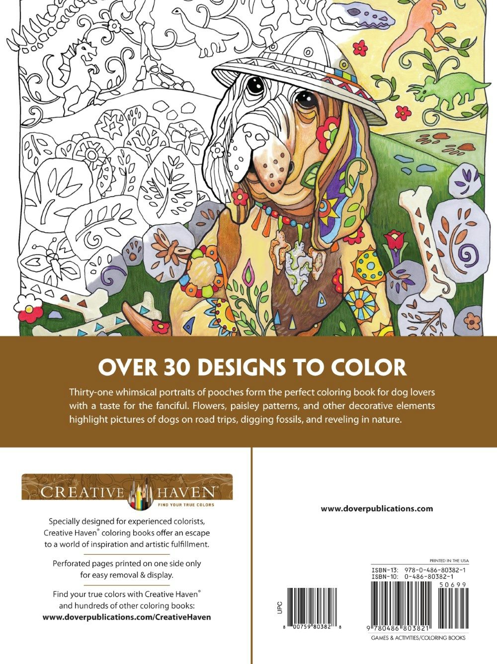 DVR Creative Haven® Coloring Book: Dazzling Dogs