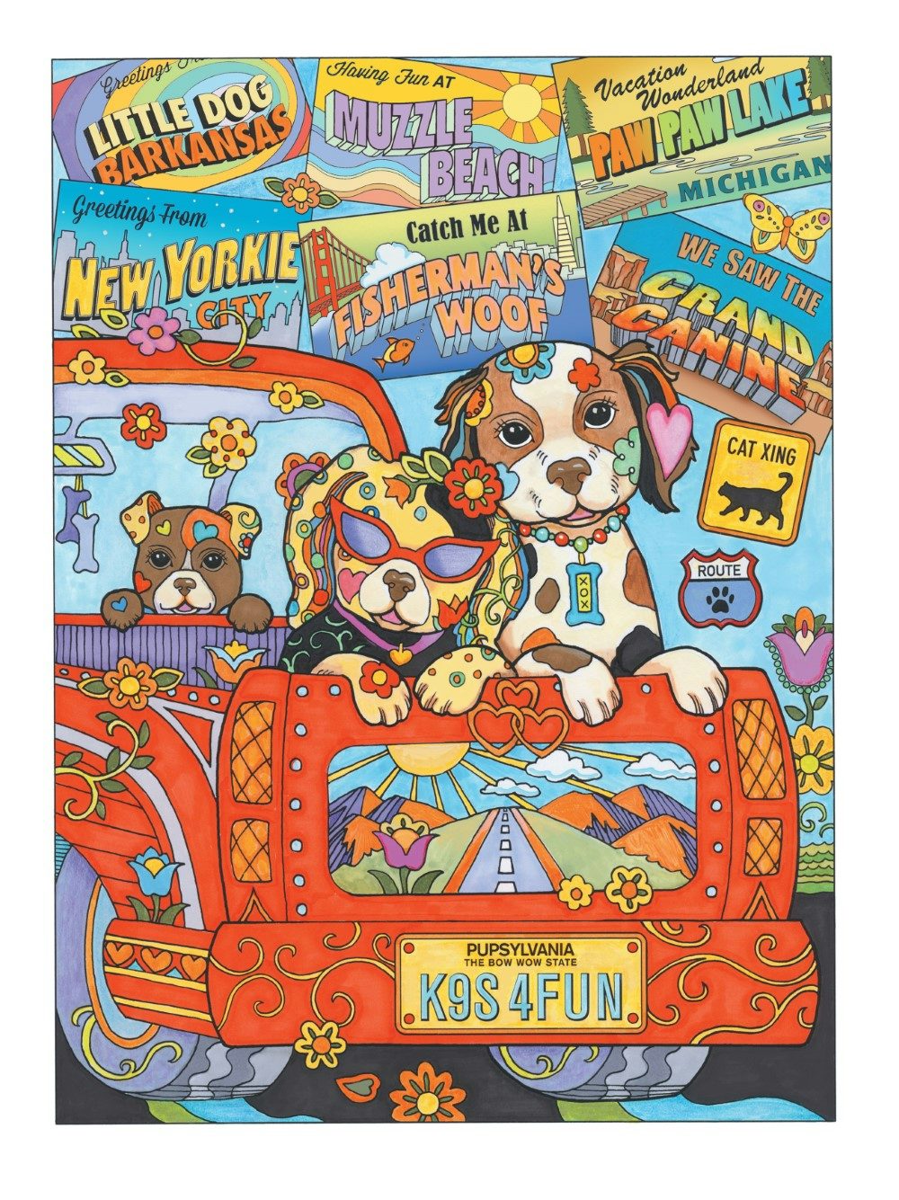 DVR Creative Haven® Coloring Book: Dazzling Dogs
