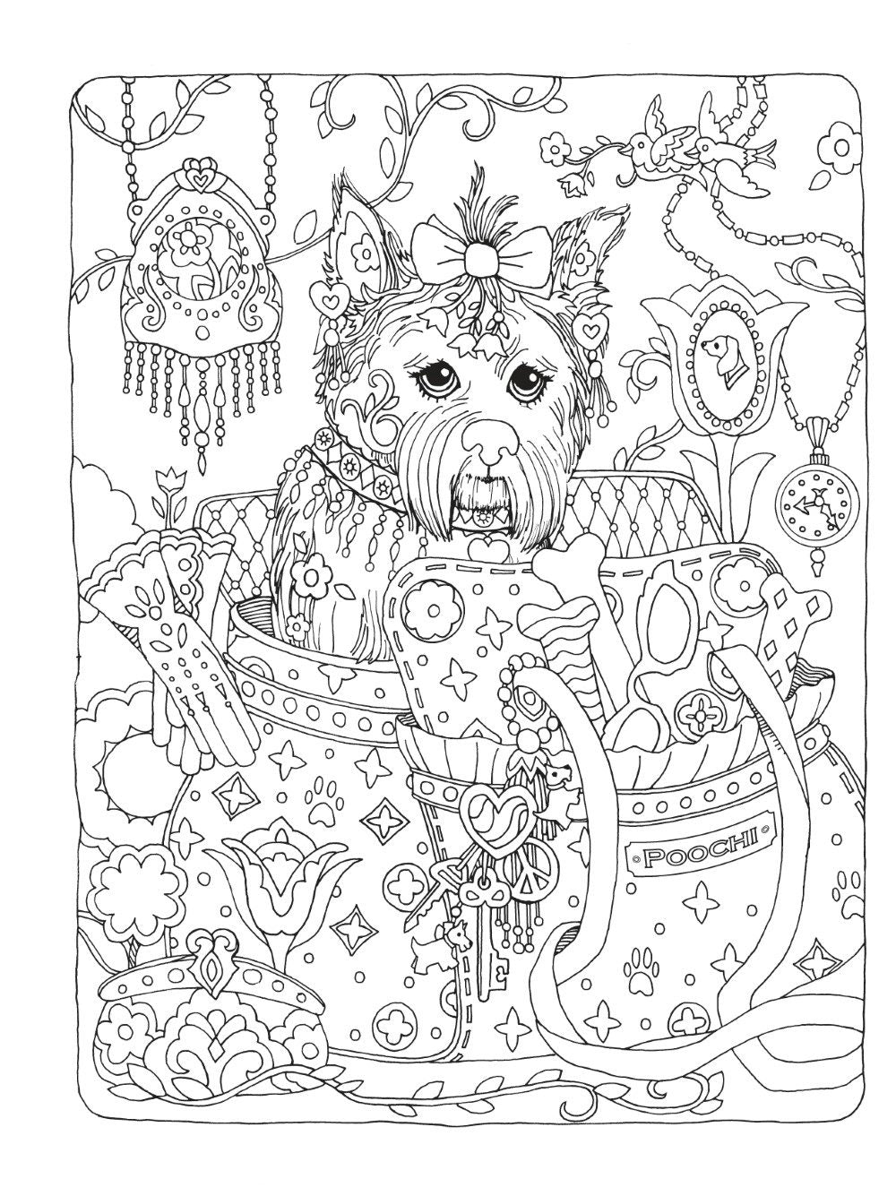 DVR Creative Haven® Coloring Book: Dazzling Dogs