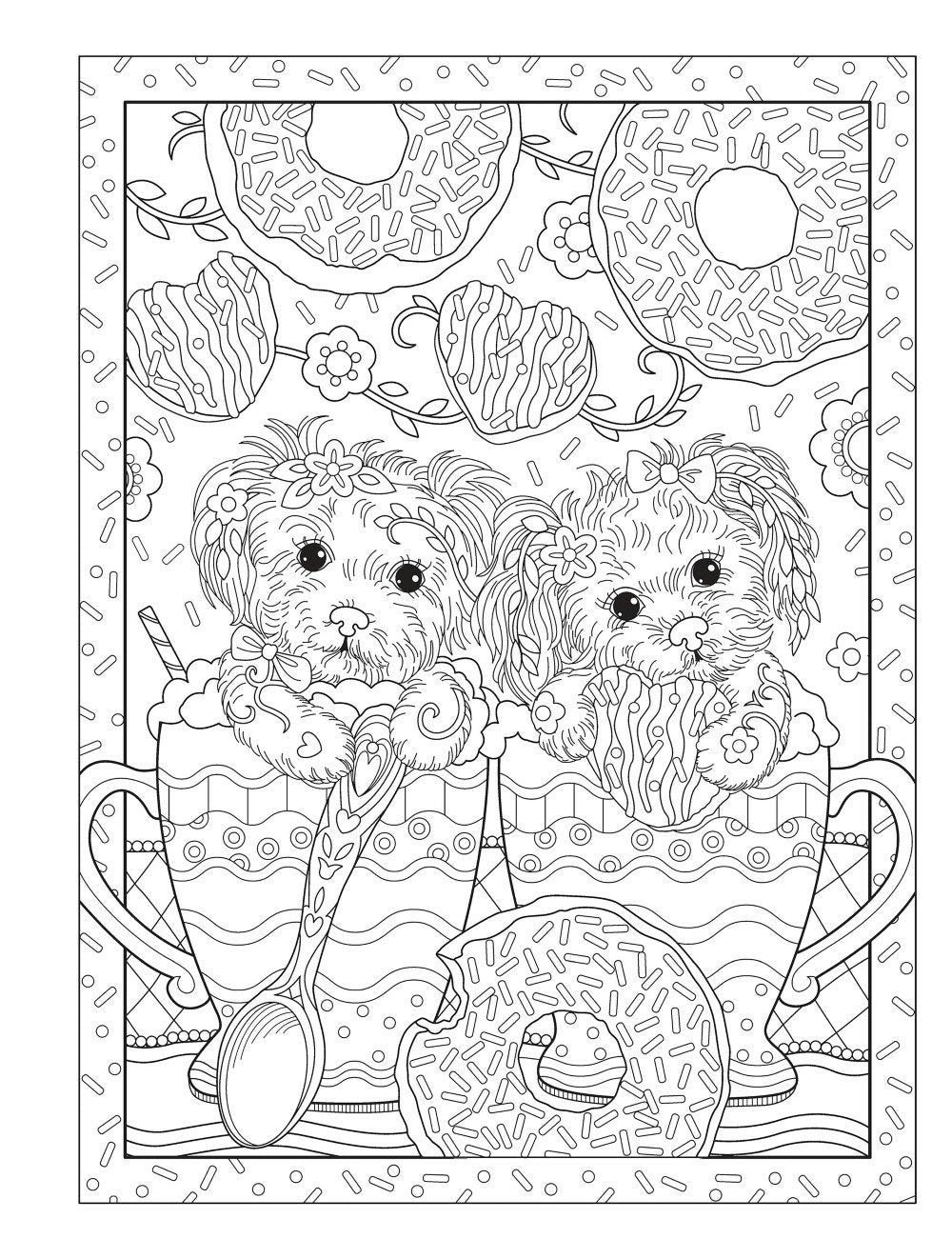 DVR Creative Haven® Coloring Book: Playful Puppies