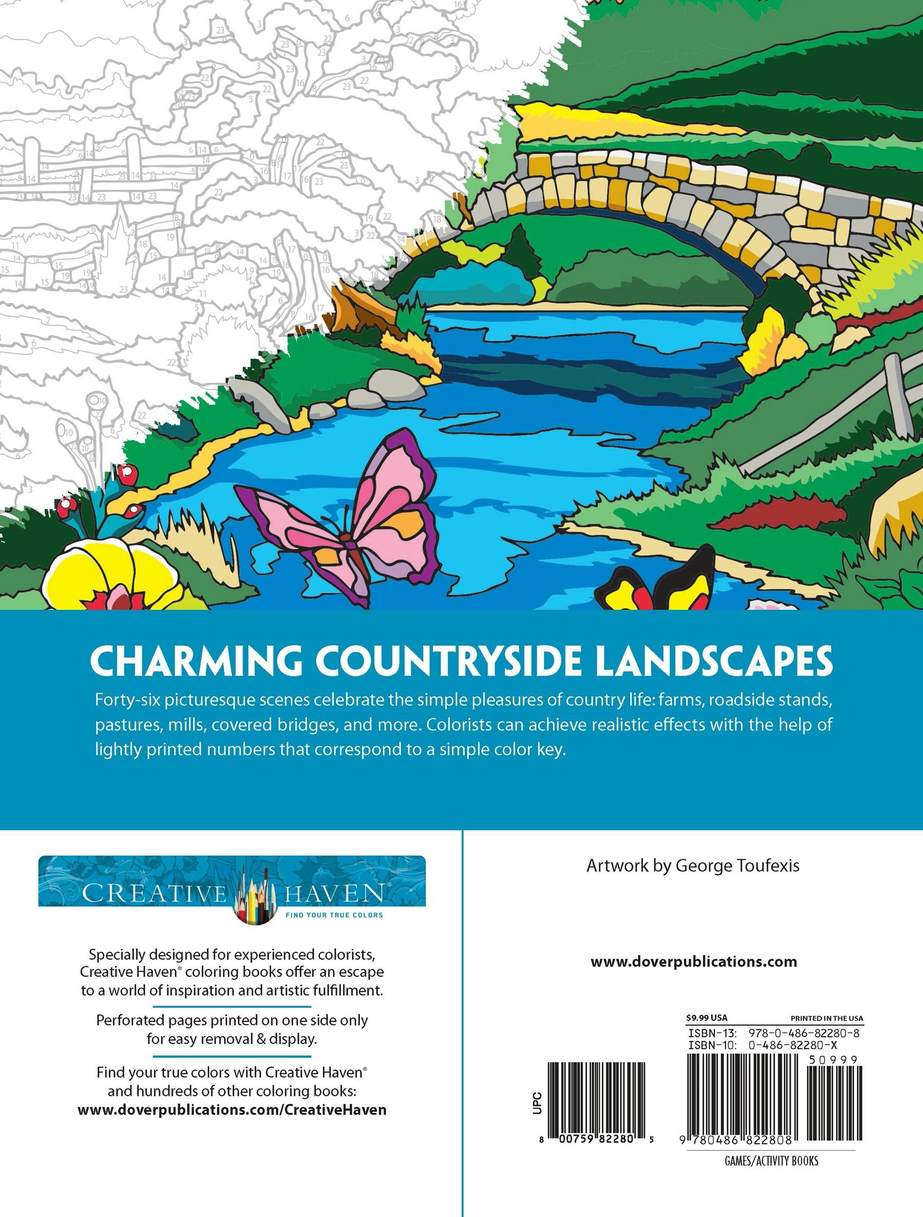 DVR Creative Haven® Color-By-Number: Country Scenes