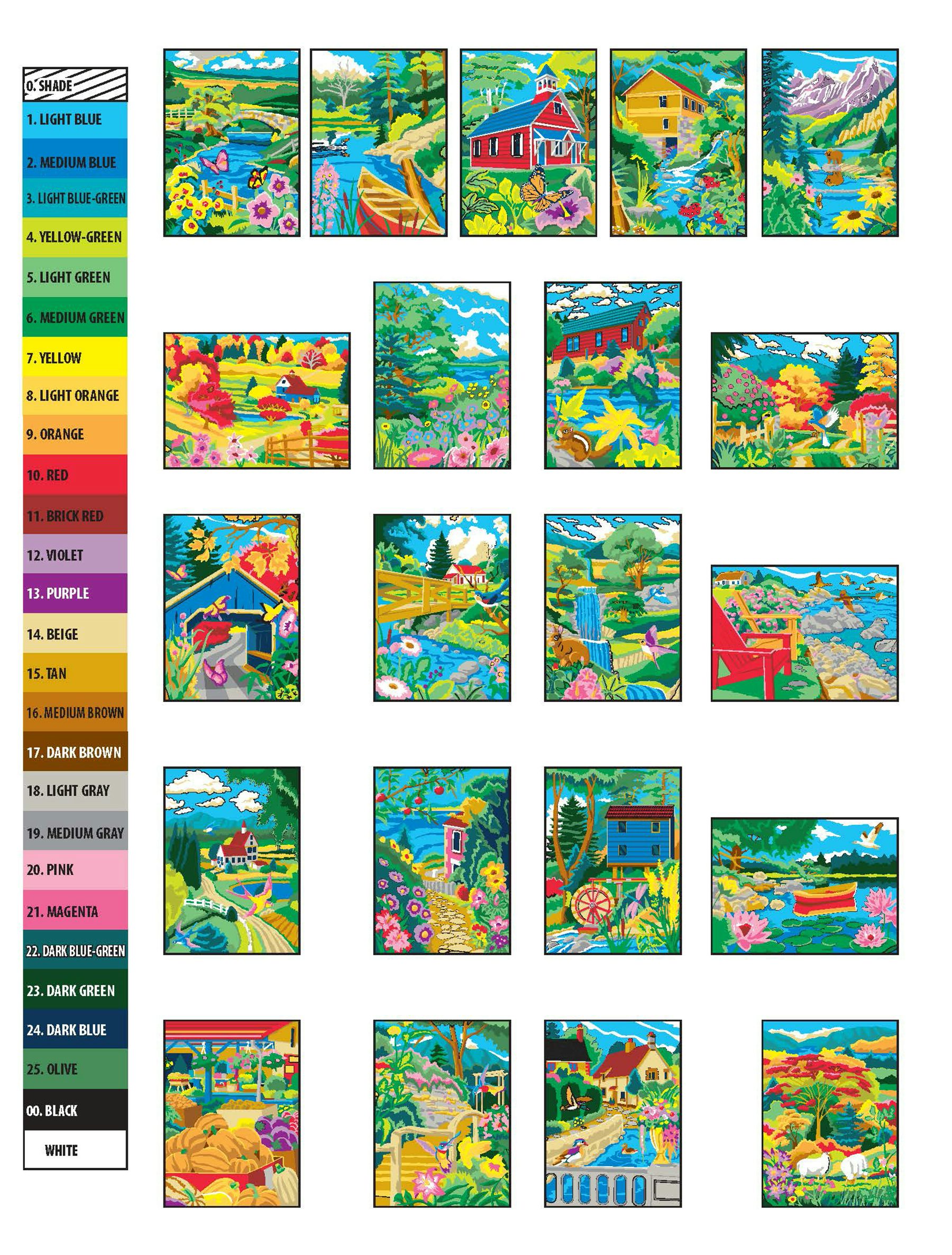 DVR Creative Haven® Color-By-Number: Country Scenes