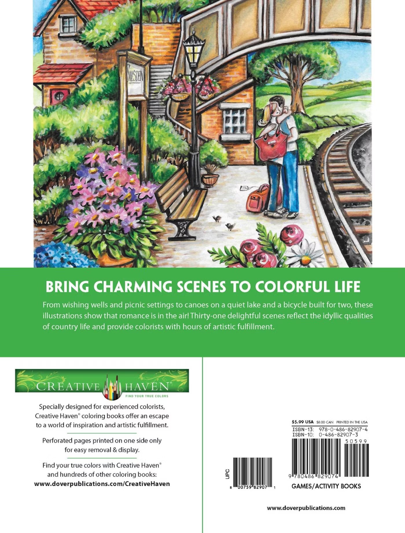 Creative Haven® Coloring Book: Romantic Country Scenes