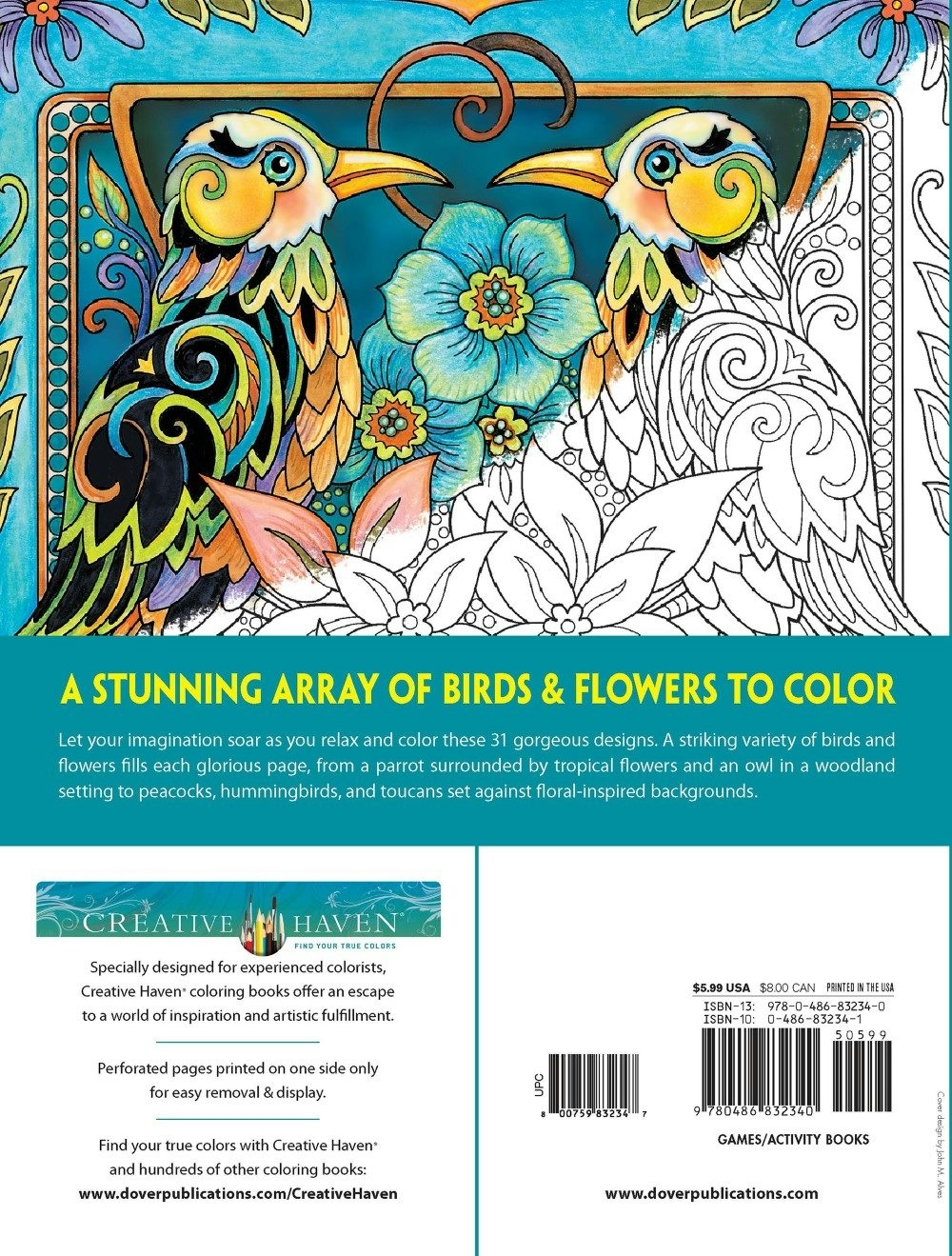 DVR Creative Haven® Coloring Book: Birds & Blossoms