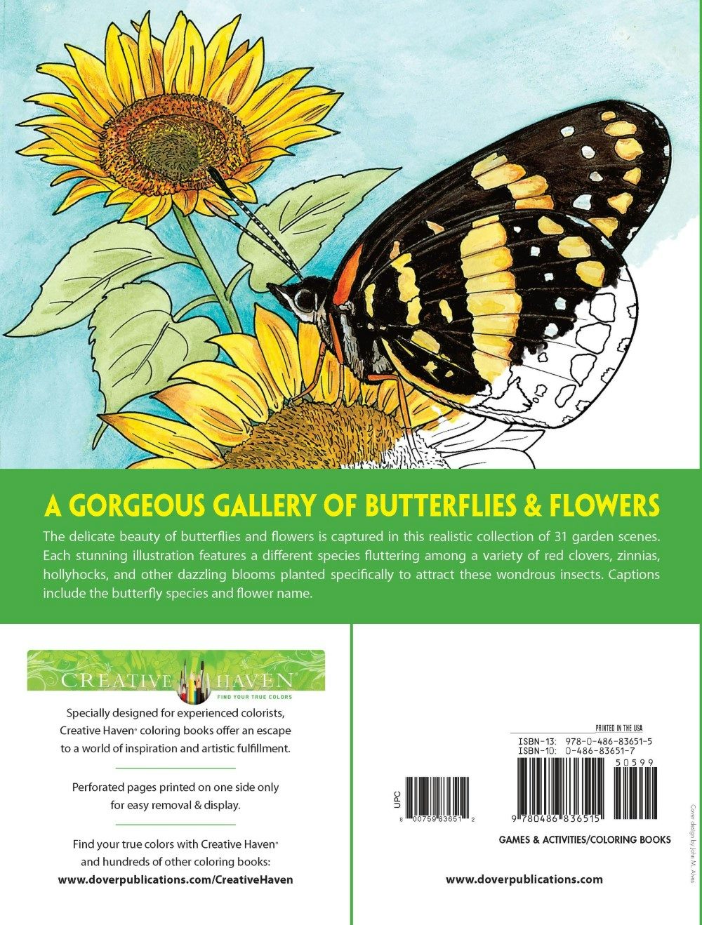 DVR Creative Haven® Coloring Book: Butterfly Gardens