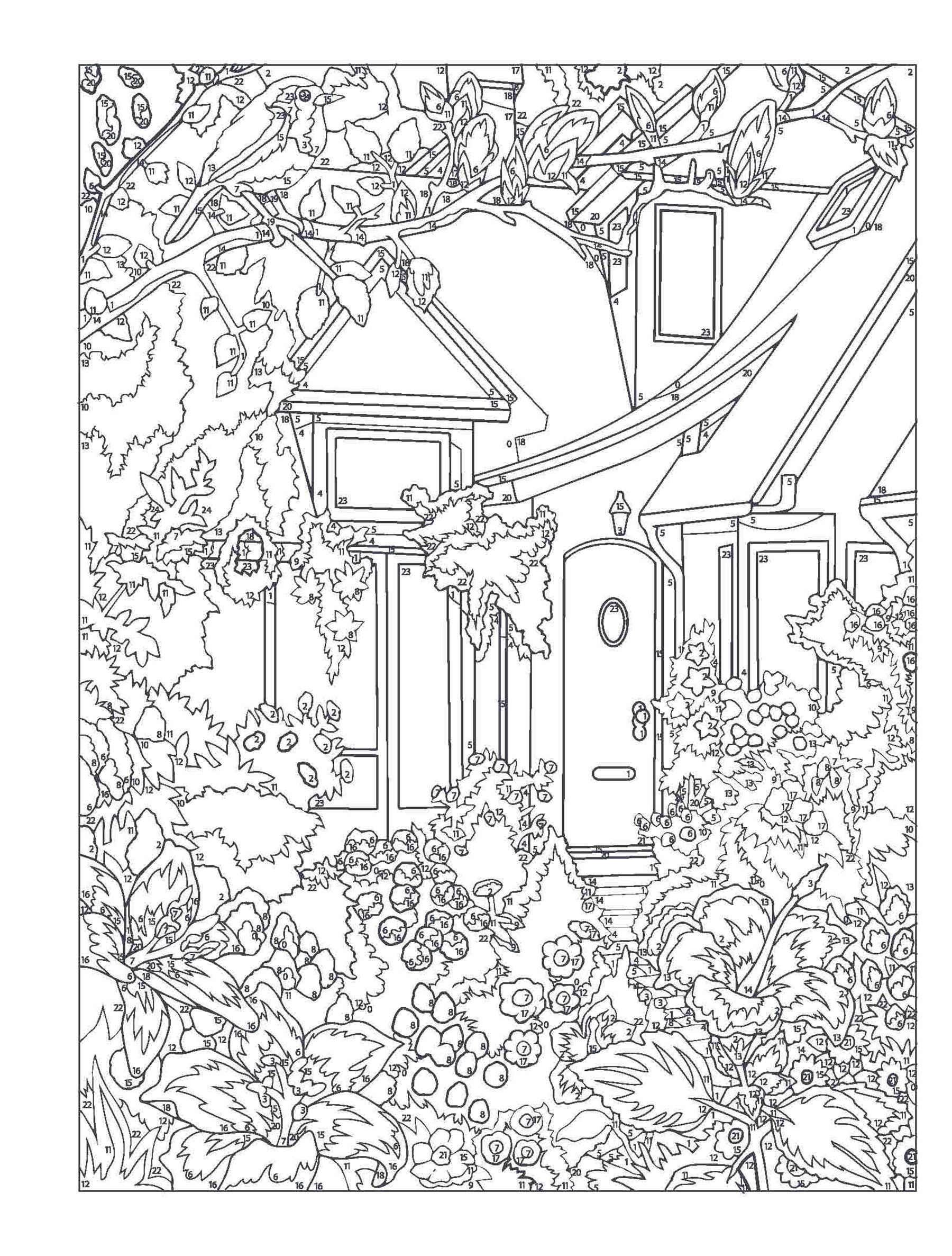 DVR Creative Haven® Color-By-Number: Glorious Gardens