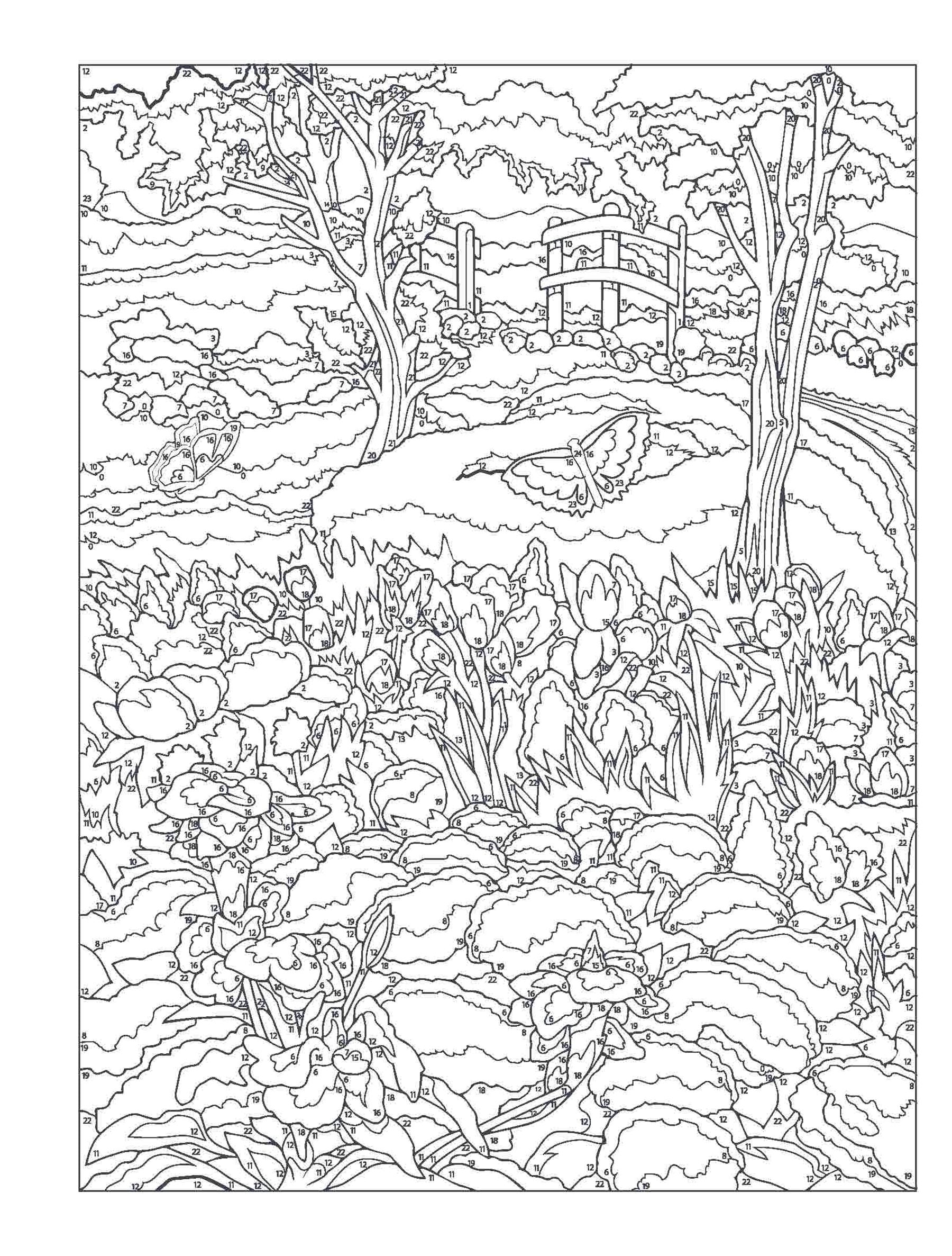 DVR Creative Haven® Color-By-Number: Glorious Gardens