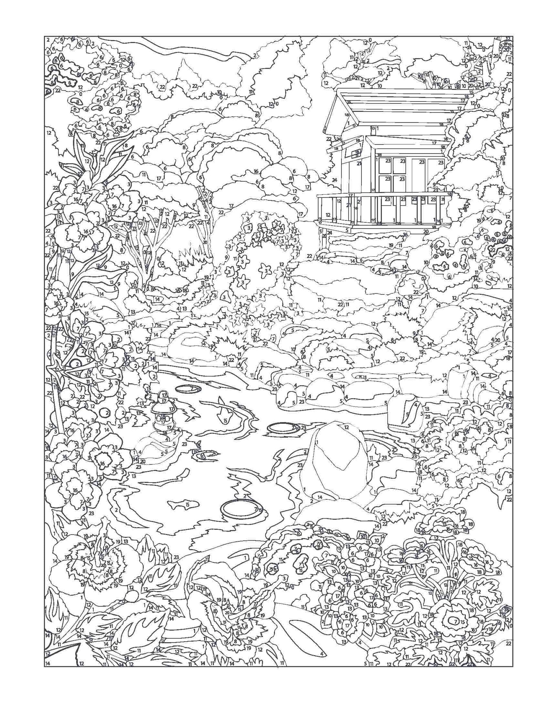 DVR Creative Haven® Color-By-Number: Glorious Gardens