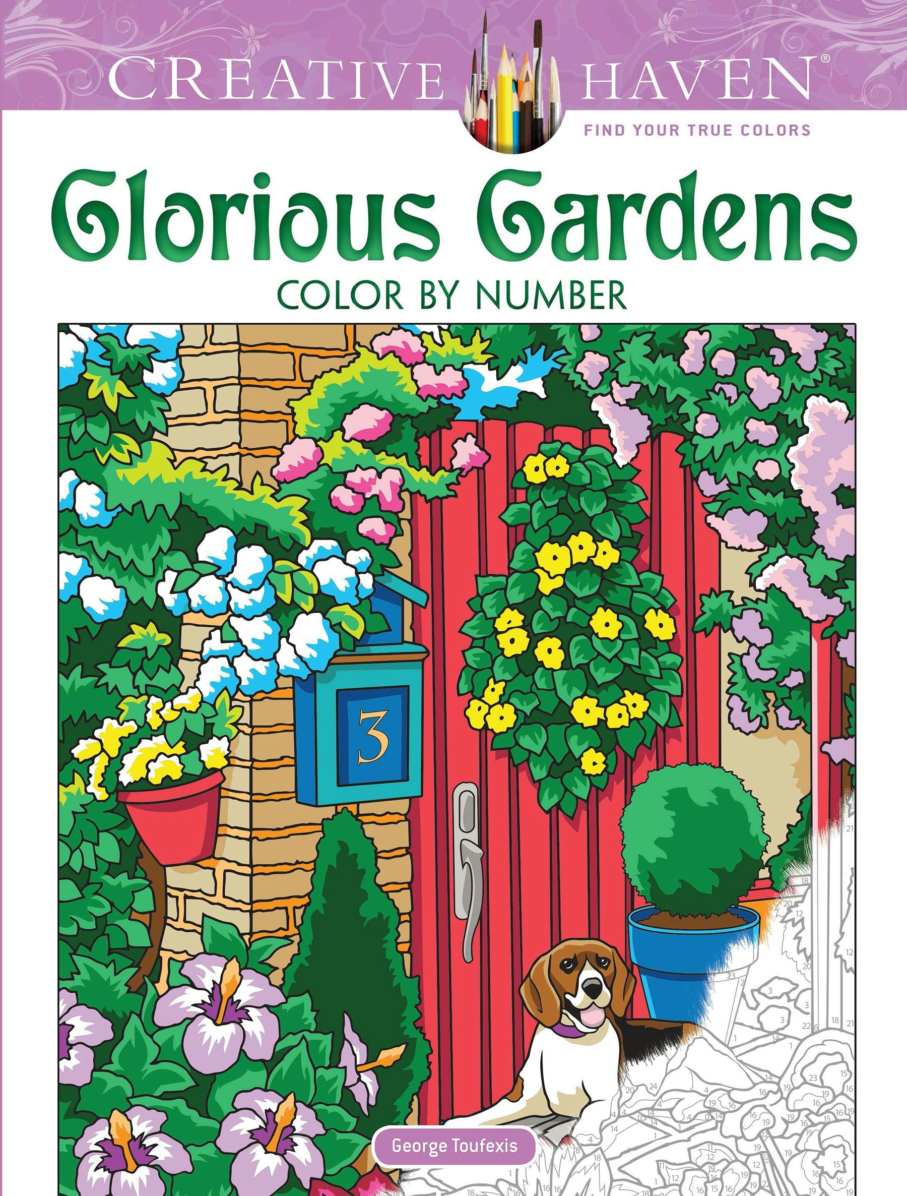 DVR Creative Haven® Color-By-Number: Glorious Gardens
