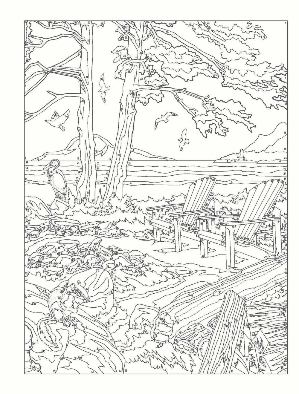 Creative Haven® Color-by-Number: By the Sea