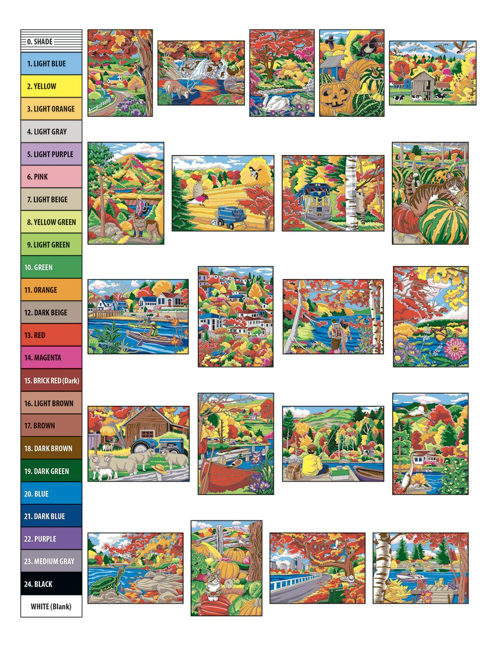 Creative Haven® Color-By-Number: Autumn Inspirations