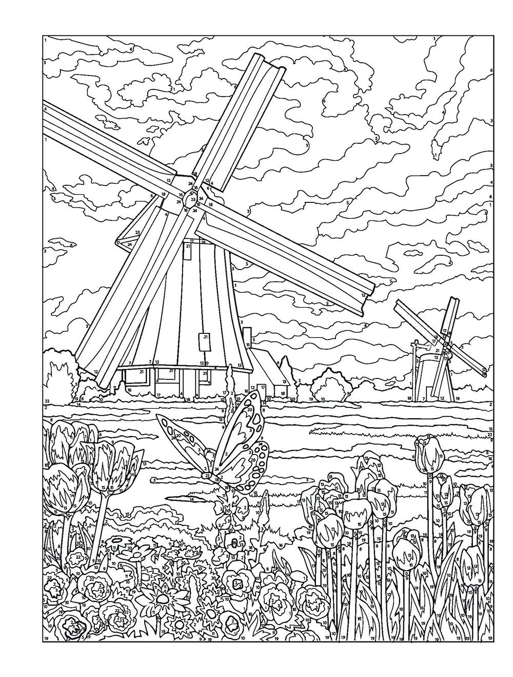 Creative Haven® Color-by-Number: Spectacular Spring Scenes