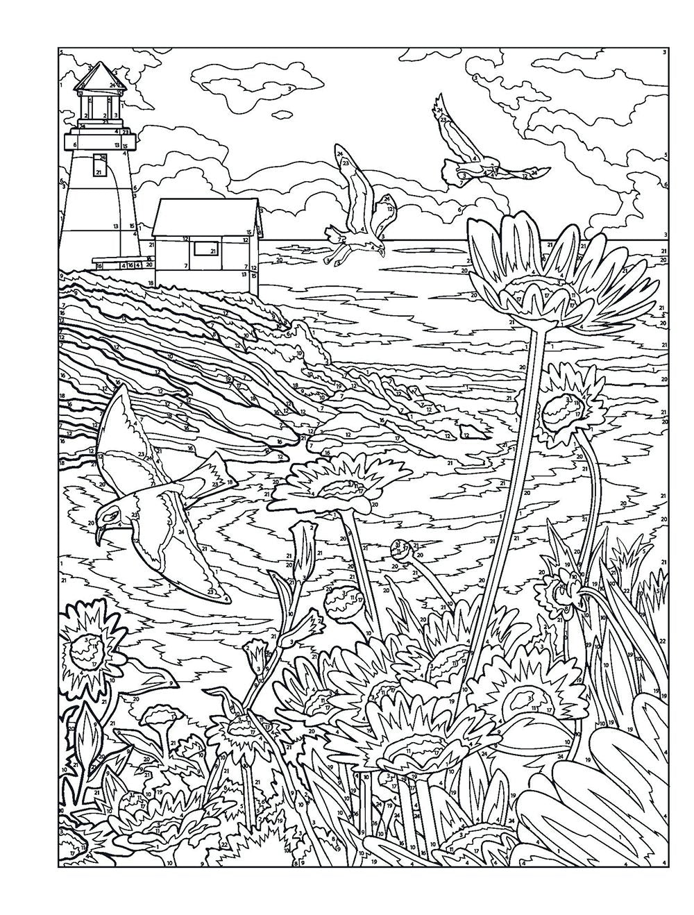 Creative Haven® Color-by-Number: Spectacular Spring Scenes