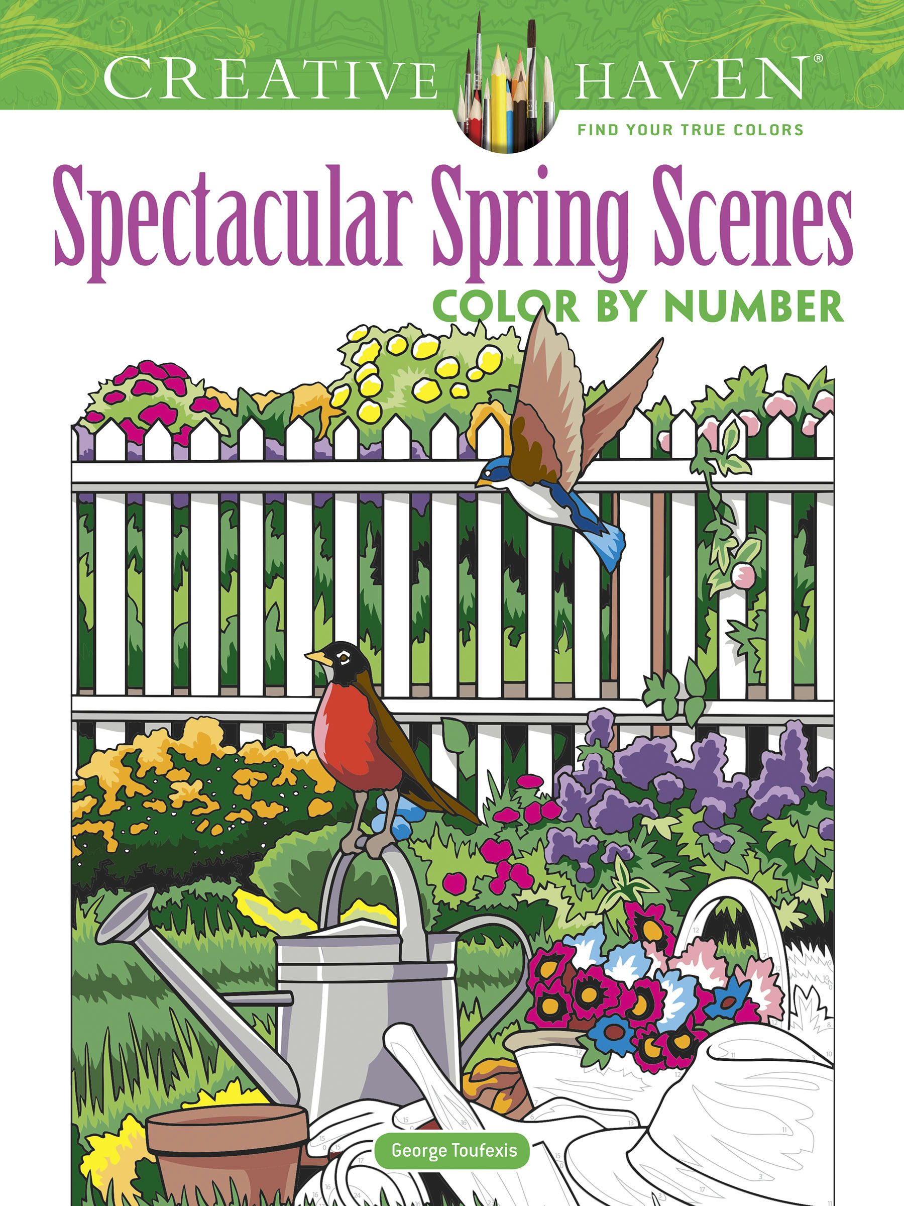 Creative Haven® Color-by-Number: Spectacular Spring Scenes