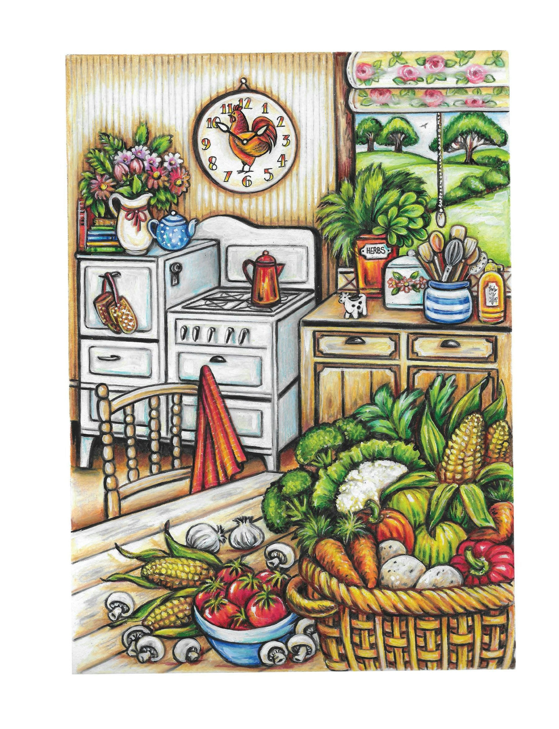 Creative Haven® Coloring Book: Country Kitchen Charm