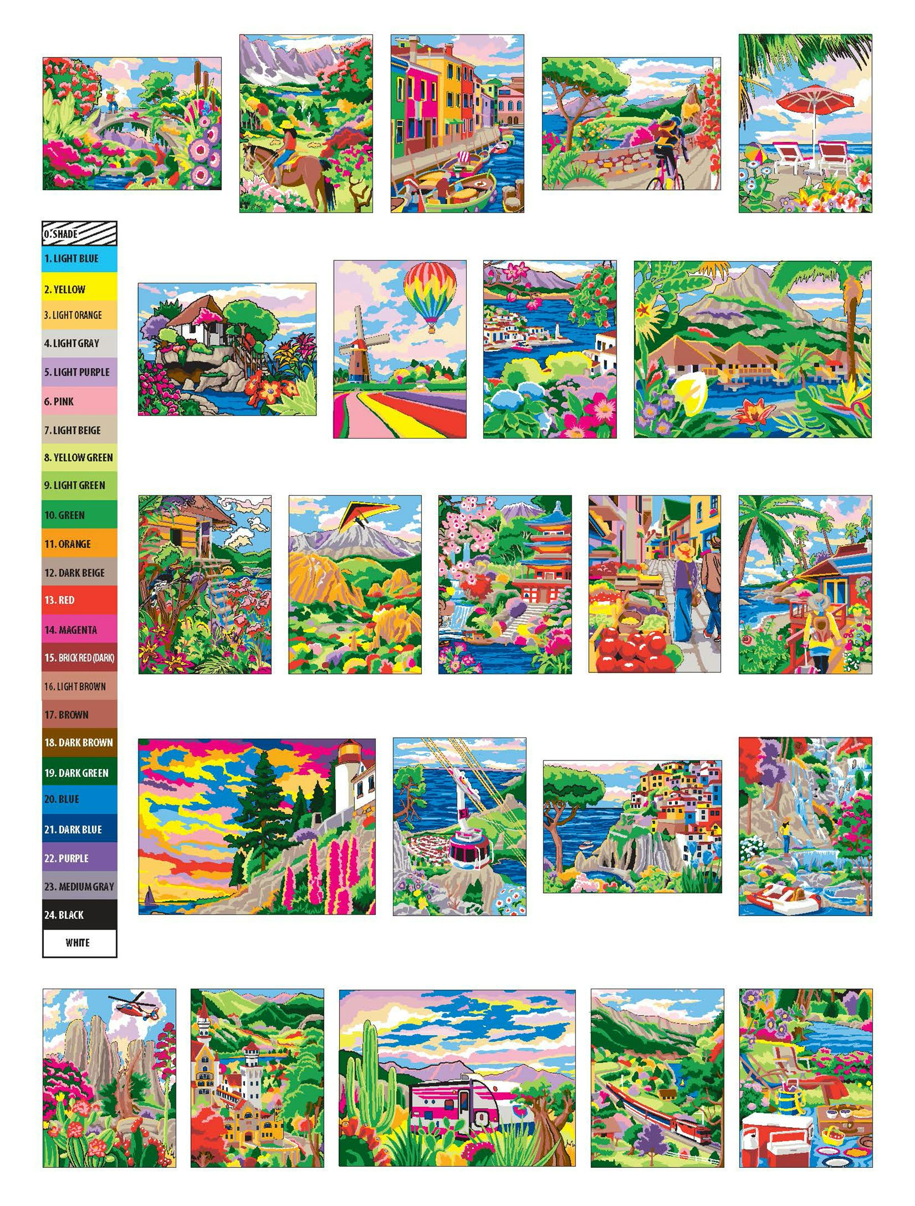 Creative Haven® Color-By-Number: Wanderlust