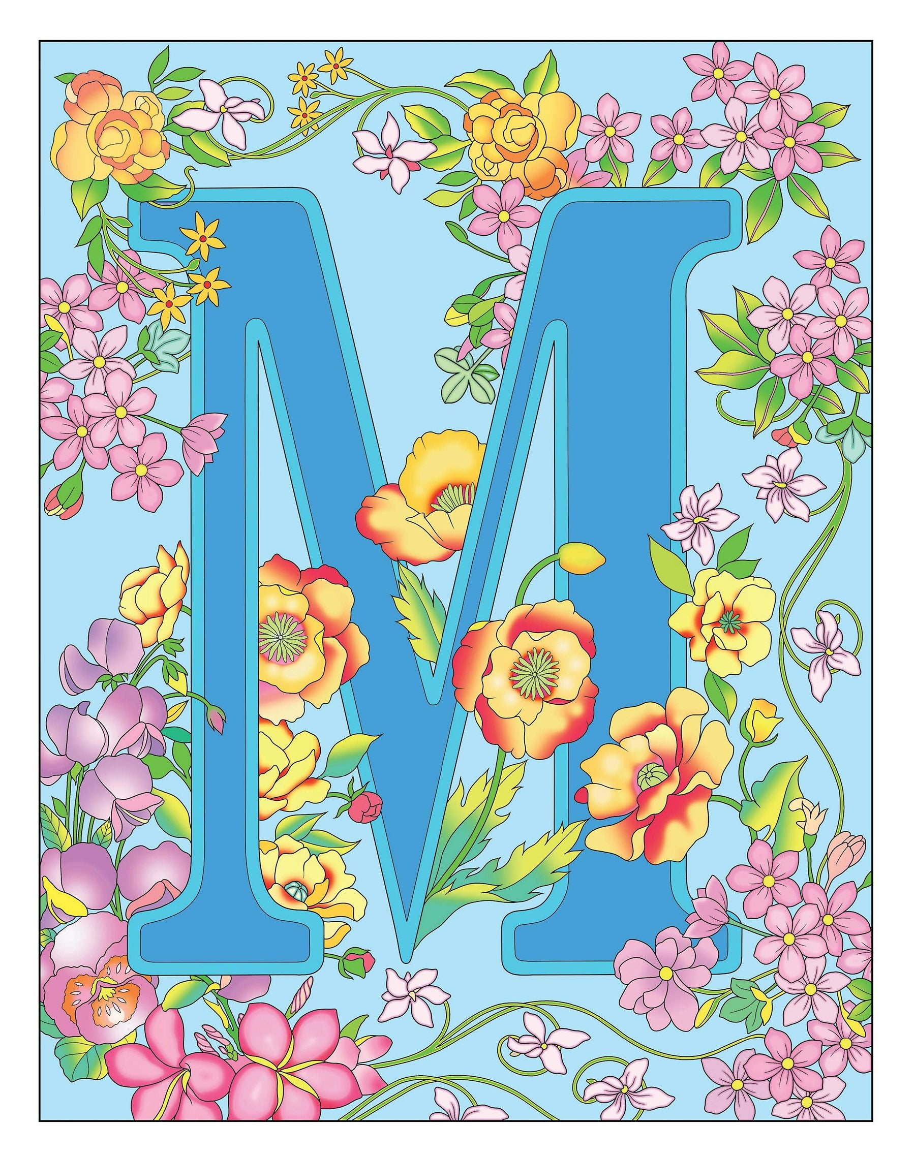 Creative Haven® Coloring Book: Beautiful Floral Alphabet Designs