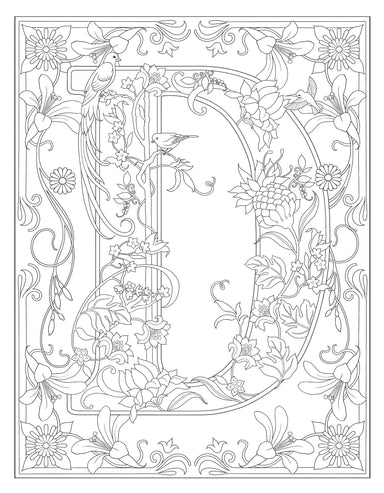 Creative Haven® Coloring Book: Beautiful Floral Alphabet Designs