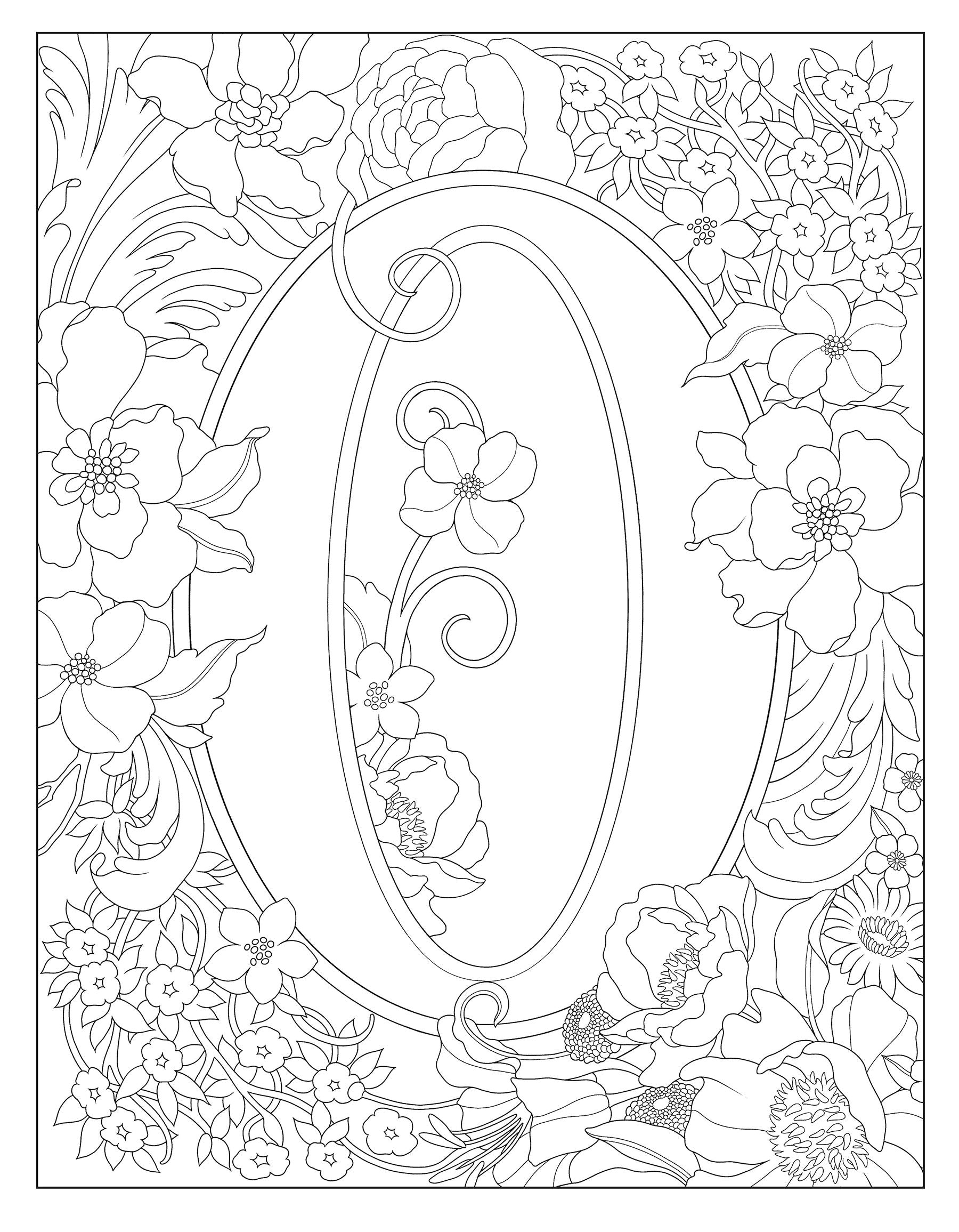 Creative Haven® Coloring Book: Beautiful Floral Alphabet Designs