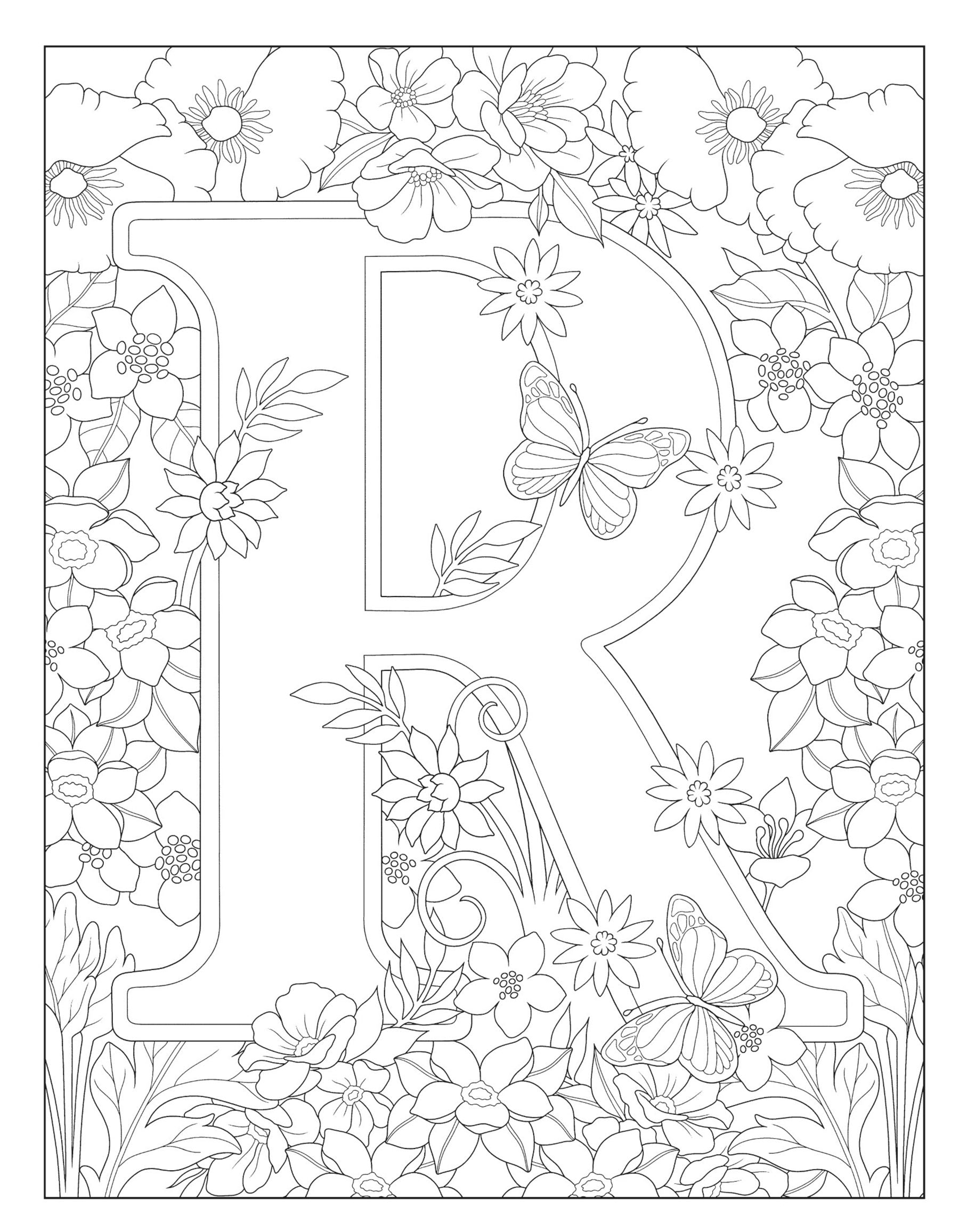 Creative Haven® Coloring Book: Beautiful Floral Alphabet Designs
