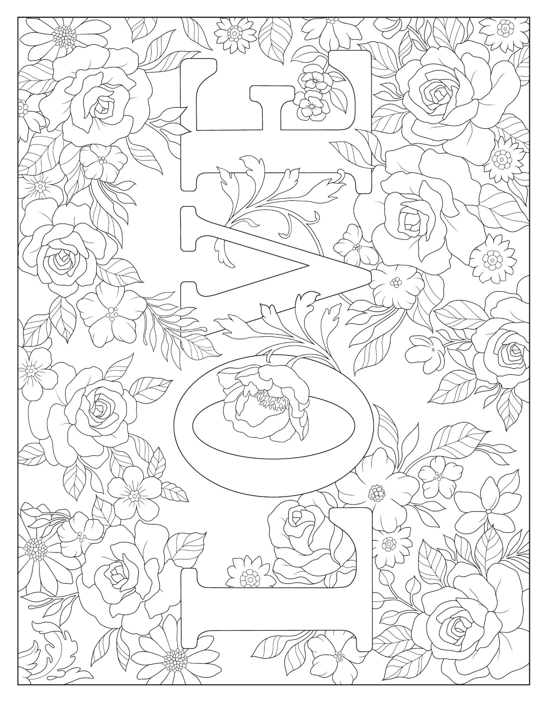 Creative Haven® Coloring Book: Beautiful Floral Alphabet Designs