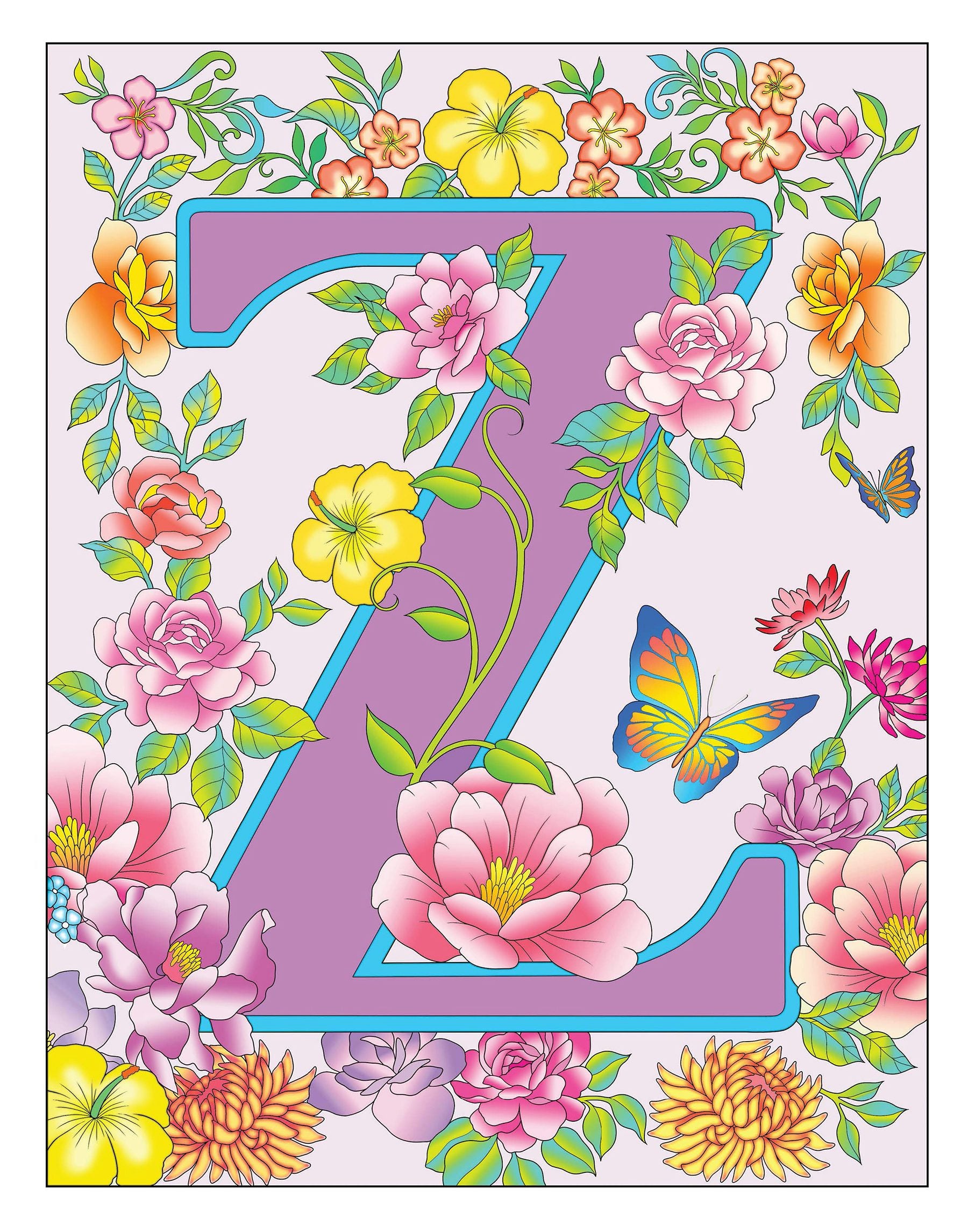 Creative Haven® Coloring Book: Beautiful Floral Alphabet Designs