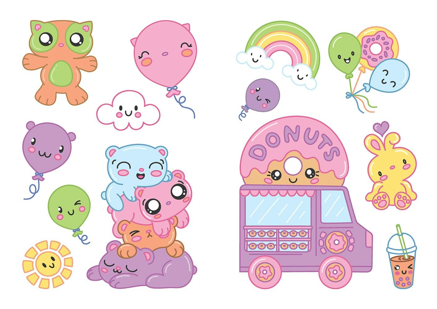 DVR Cute Kawaii Stickers