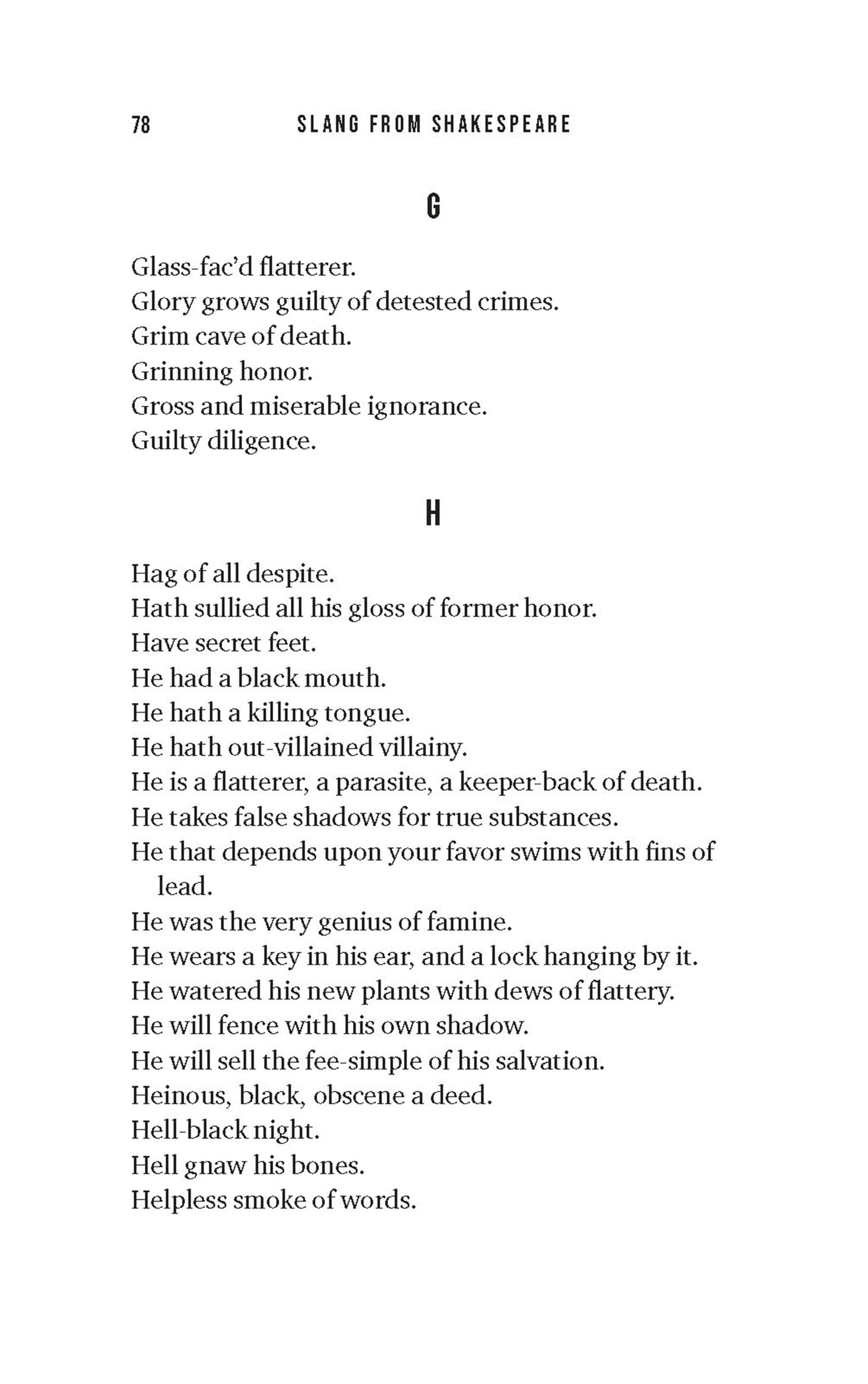 Slang from Shakespeare