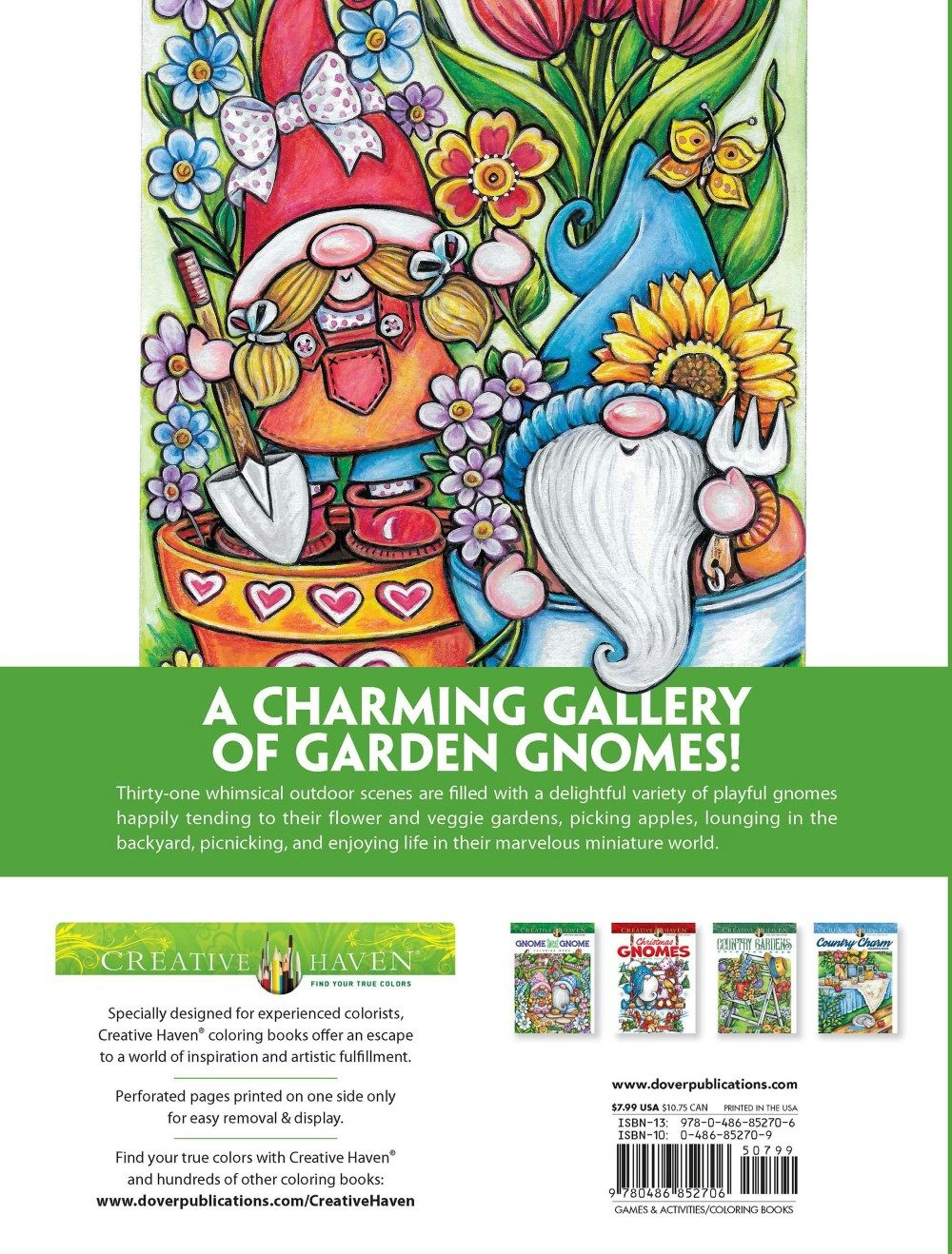 Creative Haven® Coloring Book: Garden Gnomes