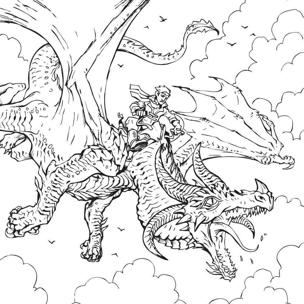 Dragon Riders: A Fantasy Coloring Book