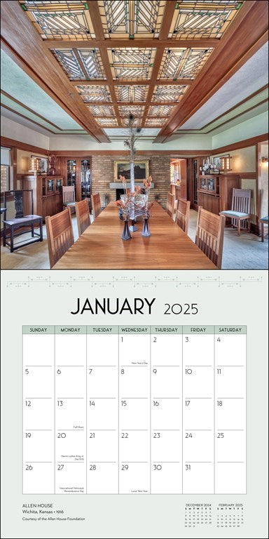 Frank Lloyd Wright Architecture 2025 Wall Calendar    