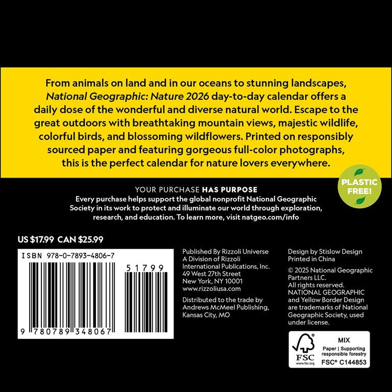 National Geographic: Nature 2026 Day-to-Day Calendar