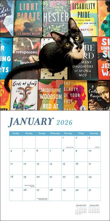 Cats & Books 2026 Wall Calendar