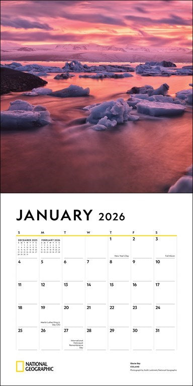 National Geographic: Most Beautiful Places 2026 Wall Calendar