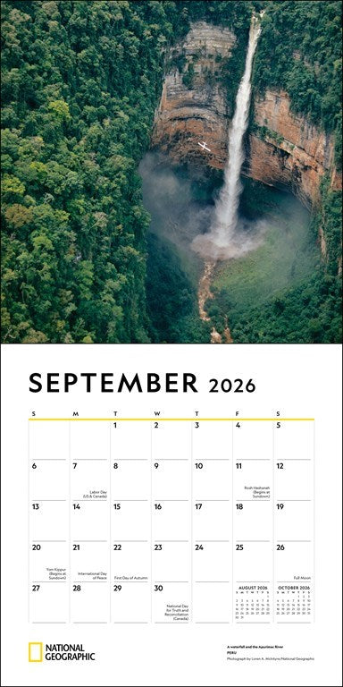 National Geographic: Most Beautiful Places 2026 Wall Calendar