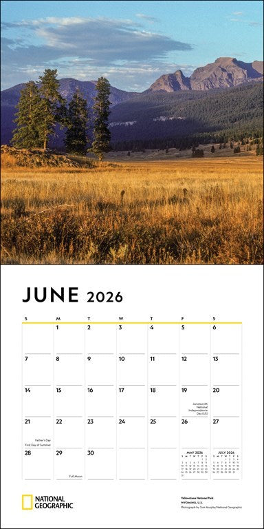 National Geographic: National Parks 2026 Wall Calendar