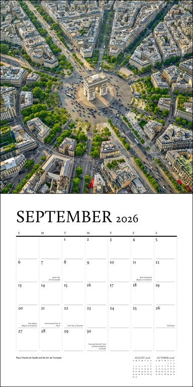 Paris From the Air 2026 Wall Calendar