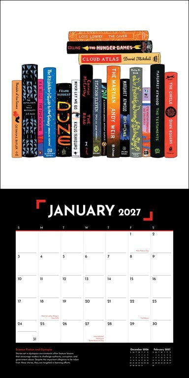 RZZLI The Banned Books 2027 Wall Calendar