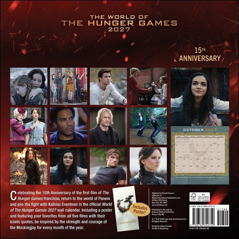 RZZLI The Hunger Games 2027 Wall Calendar (Includes Full-Color Poster)
