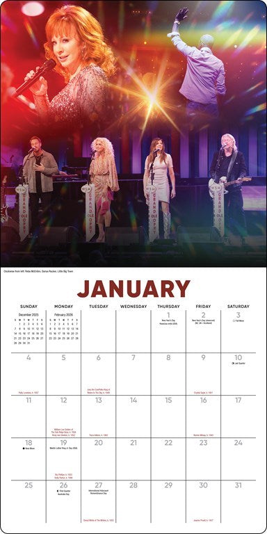 Opry 100 2026 Wall Calendar
