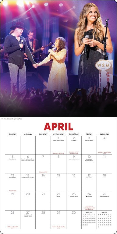 Opry 100 2026 Wall Calendar