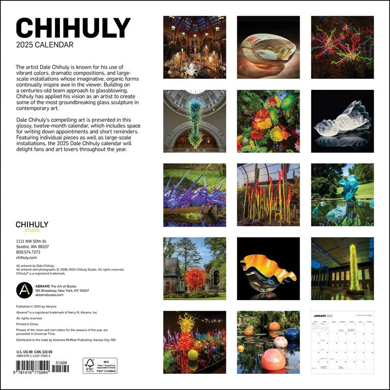 Chihuly 2025 Wall Calendar    