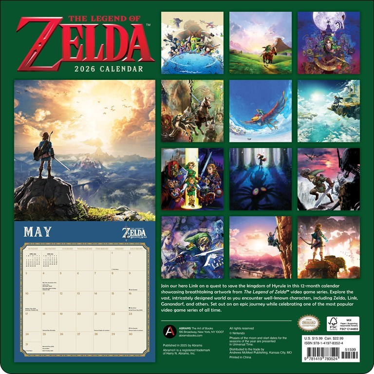 The Legend of Zelda™ 2026 Wall Calendar