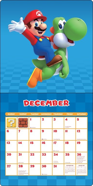 Super Mario™ 2026 Wall Calendar