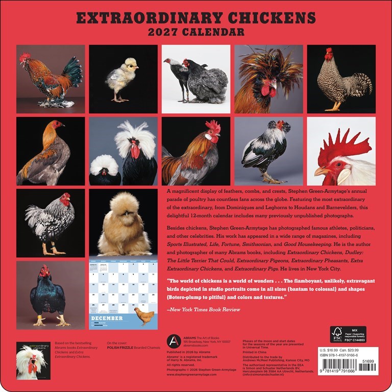ABRMS Extraordinary Chickens 2027 Wall Calendar