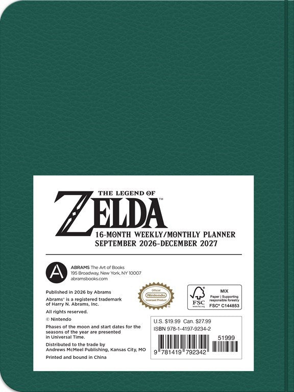 ABRMS Legend of Zelda™ 16-Month 2026–2027 Engagement Calendar