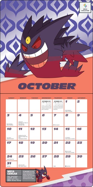 ABRMS Pokémon 2027 Wall Calendar