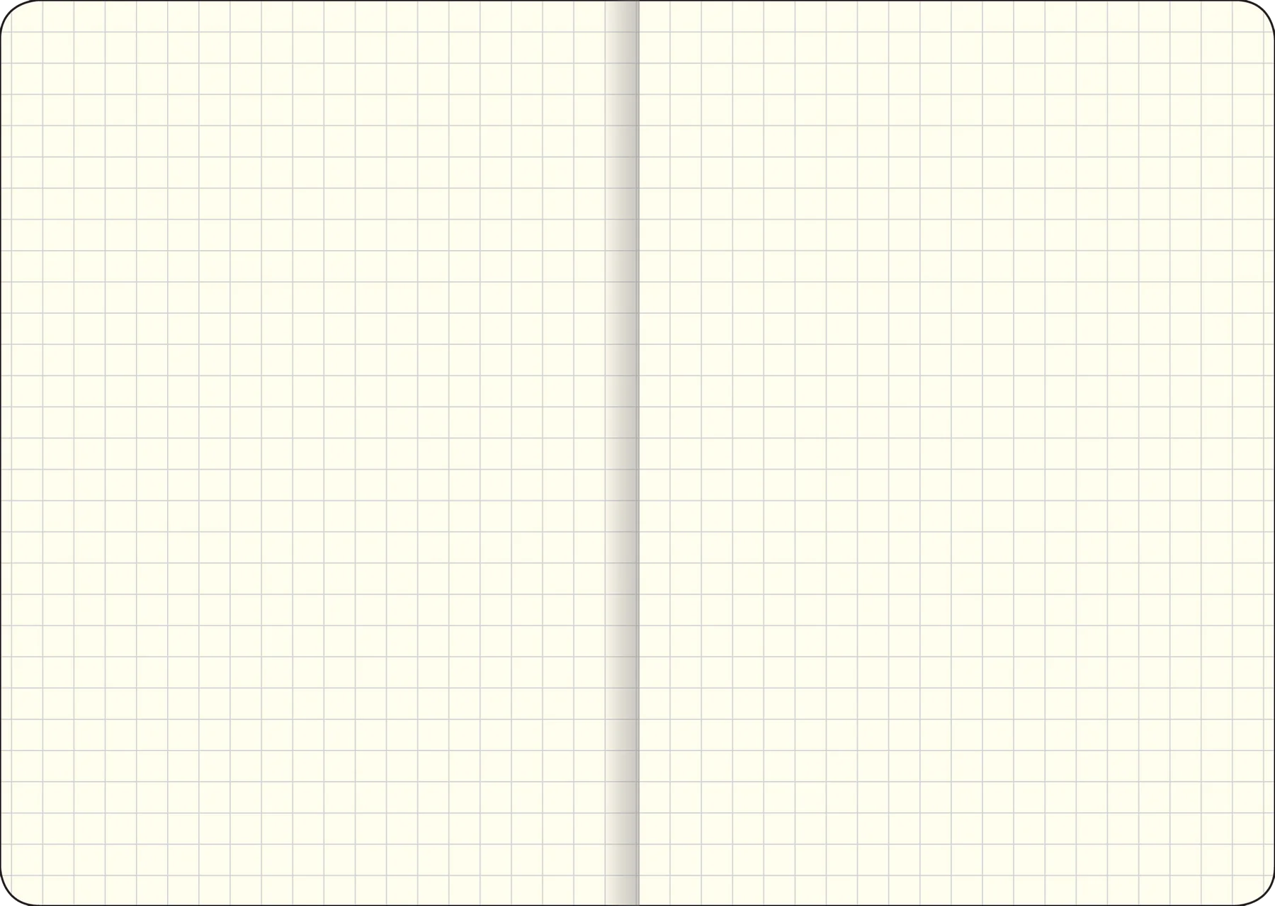 Large Black Essentials Grid Notebook